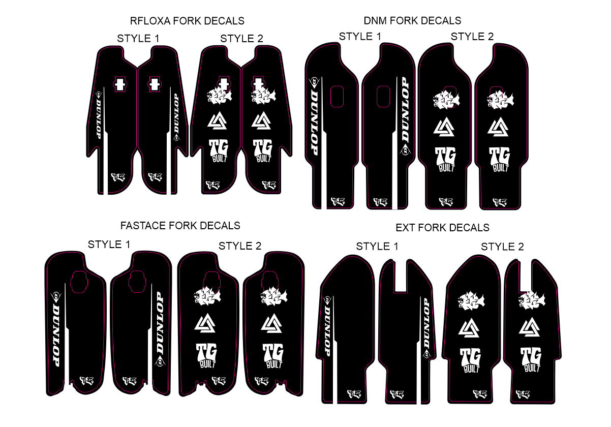 TG Racing Pre-Designed Fork Decals