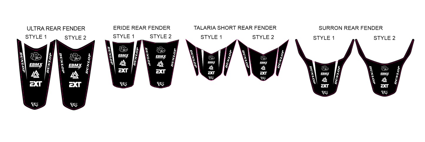 TG Racing Pre-Designed Rear Fender Decals