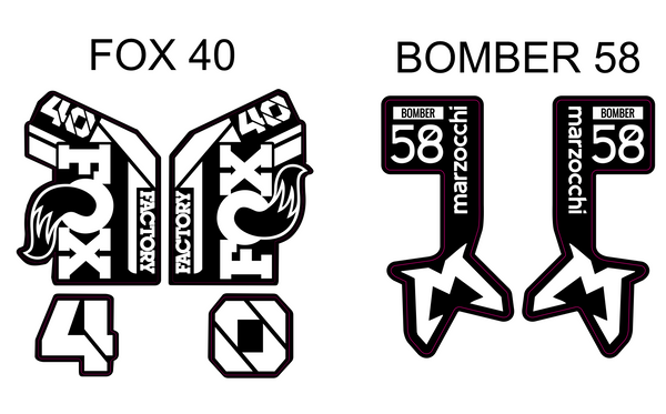 TG Racing FOX 40/Bomber 58 Fork Decals