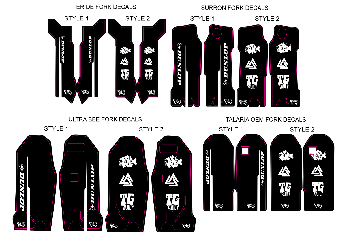 TG Racing Pre-Designed Fork Decals