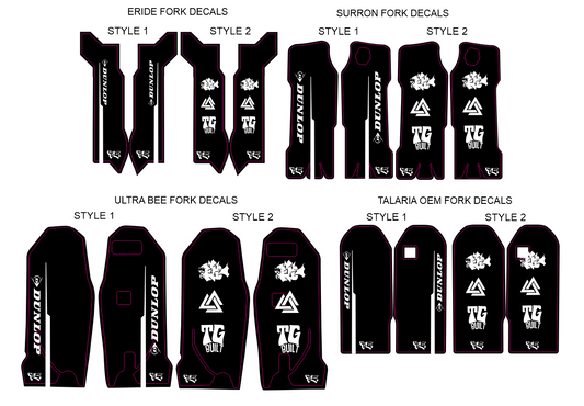 TG Racing Pre-Designed Fork Decals
