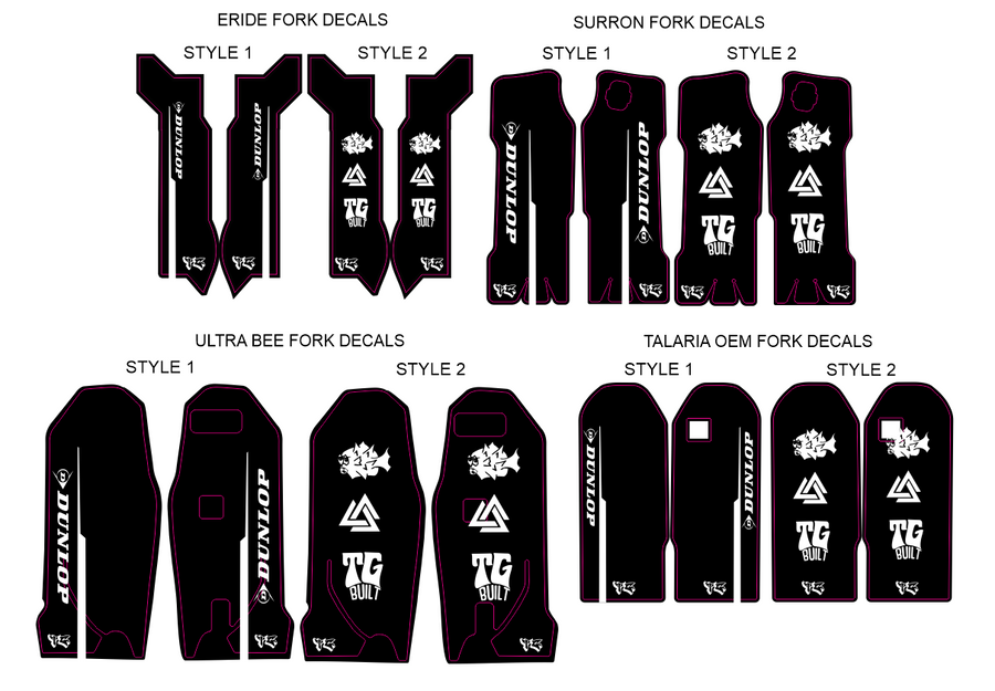 TG Racing Pre-Designed Fork Decals